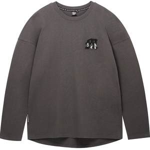 
Muscle Dog Sports T-shirt Men's Long Sleeve Fashion Heavy Industry Dumbbell Embroidered Round Neck Loose Casual Training Fitness Wear