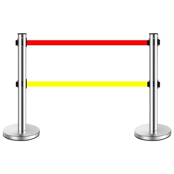 Warning belt type stainless steel telescopic 3m 5m queuing column