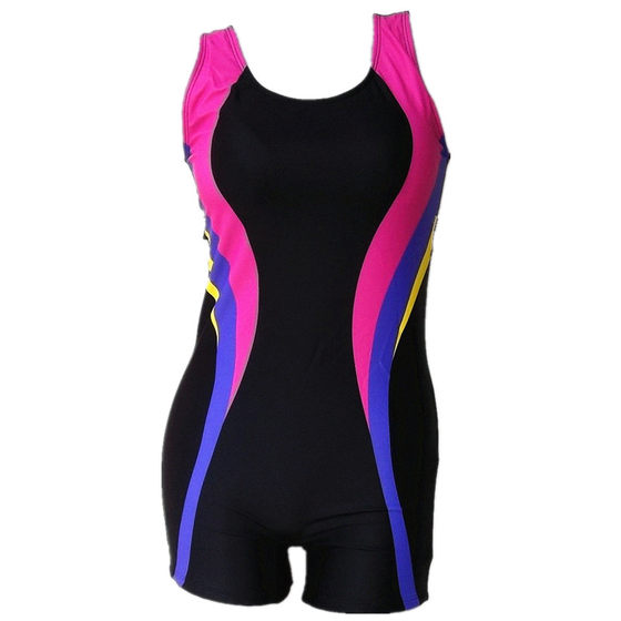 Women's swimsuit one-piece boxer conservative sports hot spring slimming cover belly printed large size professional new 2026 swimwear