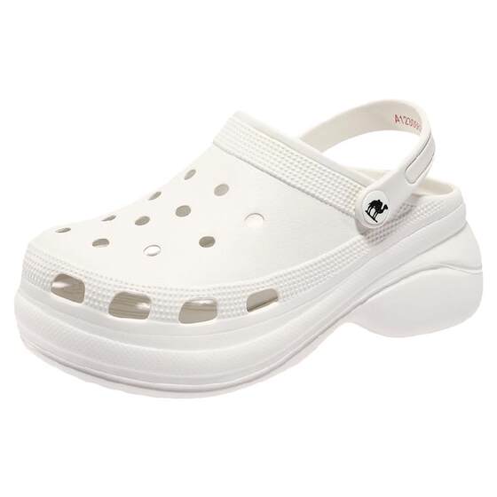 Camel Crocs Women's Summer New Casual Fashion Outerwear Thick-Soled Non-Slip Outdoor Baotou Sandals Slippers Women