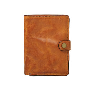 ATELIERLEO's vegetable tanning leather short wallet men's leather vertical cowhide leather handmade retro driver card bag