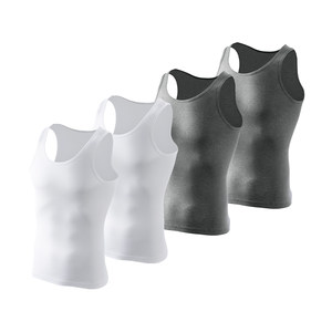 
[4 pieces] Three-gun men's vest pure cotton ribbed fitness bottoming without side seams one-piece woven sports 2026 spring and summer inner wear