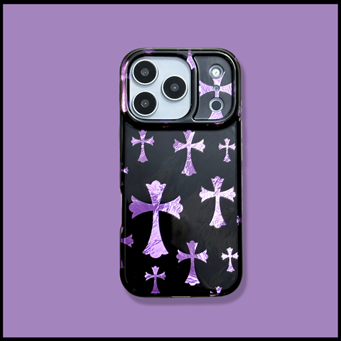 Chrome Hearts – Cross Stitch Purple – 16, 15, 14, 13 For Girls iPhone Case