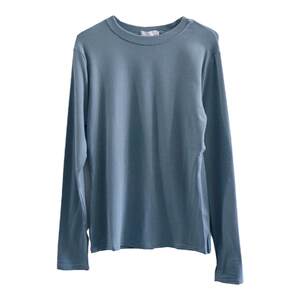 
2025 spring and summer long-sleeved slim short solid color regular haze blue simple black t-shirt women's slim top for commuting