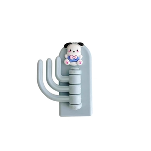 Donation -free hook cute no trace three -hook wall strong paste the door and the load -bearing stick rotation key hanging frame
