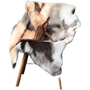 Forming reindeer leather chair imitation fur sofa pad decorative covering blanket solid wood chair plush cushion model room wool carpet