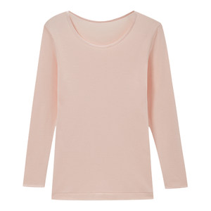 Three -shot single -piece top female spring and autumn thin pure cotton round neck air -breathable bottoming shirt underwear foundation all -cotton female top
