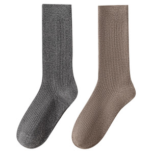 
Socks men's high socks solid color cotton socks autumn and winter anti-odor suit stockings black boneless wine red stockings men's socks