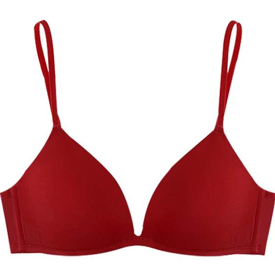 Miss Curious Red Underwear Women's Small Breast Gathering Seamless Wedding Year of the Horse Animal Year Bra Set Sexy Bra
