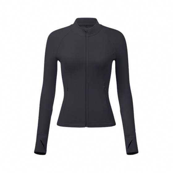 
Fitness Girl Stand Collar Yoga Wear Jacket Autumn Slim Fit Zipper Sports Top Slimming Pilates Running Long Sleeve New
