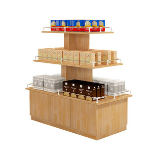 Supermarket milk pile show display shelf beverage promotion desk display shelf steel wood cargo thick gift box washing ground pile