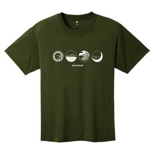 
Montbell quick-drying T-shirt for men and women, short-sleeved, outdoor sports, breathable round neck, cartoon print, couple style