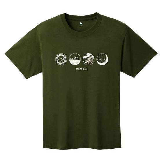 
Montbell quick-drying T-shirt for men and women, short-sleeved, outdoor sports, breathable round neck, cartoon print, couple style