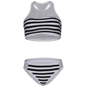 BE Van Dan swimsuit female small breasts gathered black and white striped stitching slimming thin ins -bikini swimsuit
