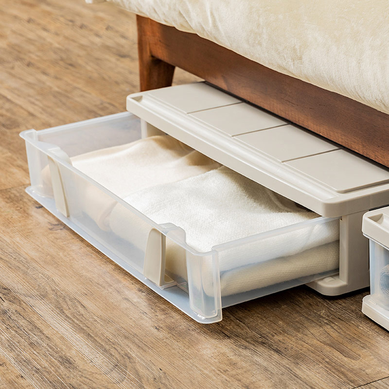 床底收纳箱塑料抽屉式带轮衣服被子整理箱扁平放床下大容量储物盒