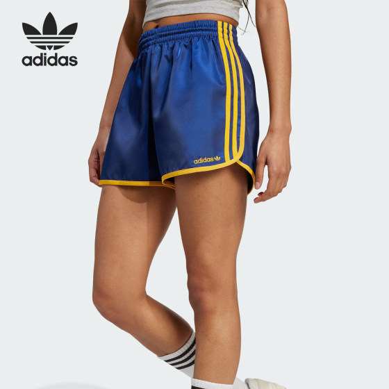 Adidas/阿迪达斯官方正品三叶草女士休闲缎面运动透气短裤IX3545