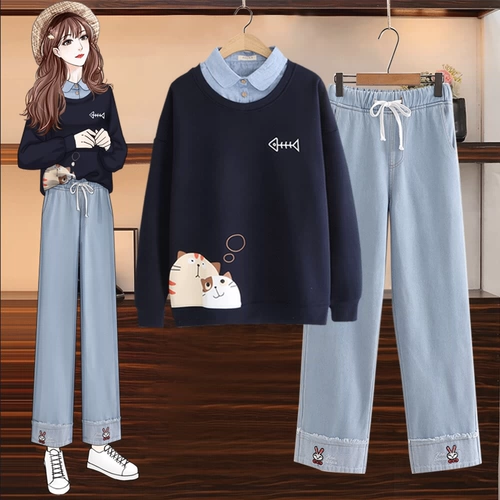 Весенняя толстовка для школьников, комплект, куртка, подходит для подростков, оверсайз