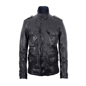 Leather Merchant Men+British vegetable tannant cotton sheep leather coat Men's outer set retro classic Dordo Europe and the United States LM9165A
