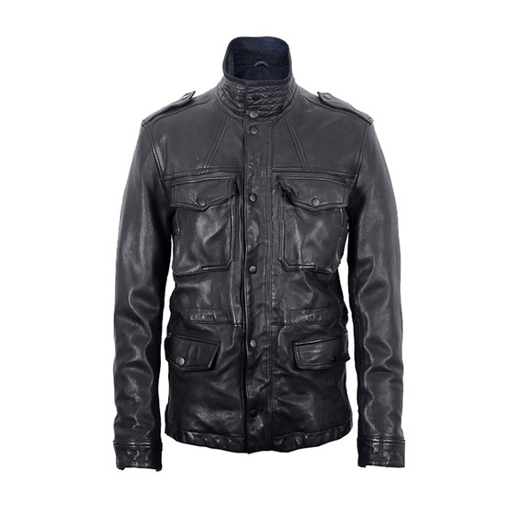 Leather Merchant Men+British vegetable tannant cotton sheep leather coat Men's outer set retro classic Dordo Europe and the United States LM9165A
