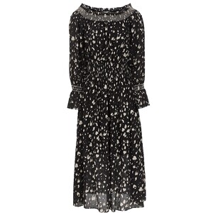 
ONLY2026 spring new style sfumato printed elegant skirt waist gauze skirt one shoulder mid-length skirt dress