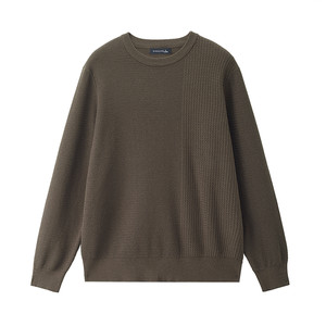 
Giordano textured knitted sweater for men spring new spliced jacquard round neck pullover knitted sweater 01055720