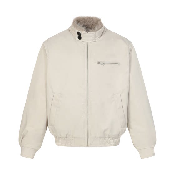 
Men's American short fur collar cotton coat, men's and women's couple's winter high-end handsome coat, stand collar workwear cotton coat