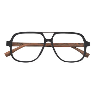 POSESION Retro Large Frame Glasses Frame Black Frame Double Beam Wooden Plate Eyeglasses Frame Female Large Face Myopia Male Eyes