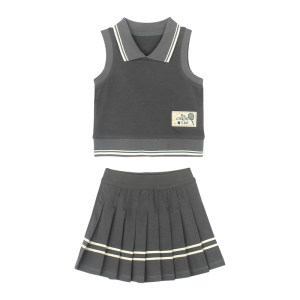 
Big Ear Elephant Girls Lapel Vest + Sports Pleated Skirts 2026 Summer New Baoer Quick-Drying Sports Suit