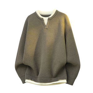 WASSUP PLAM卫衣男款2025新款春秋假两件宽松休闲圆领长袖上衣潮