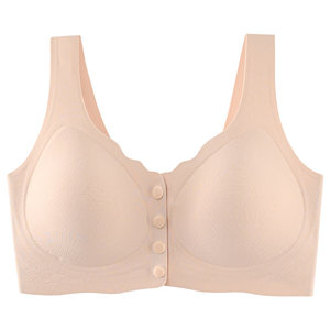 
Tizinu mother underwear women's seamless bra middle-aged and elderly large size no rims vest style front buckle elderly thin section