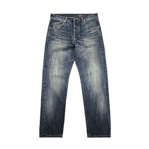 
Seeribu Japanese retro loose straight-leg selvedge denim trousers for men with natural whiskers, washed, distressed, new, versatile