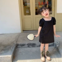 Ципао, летняя детская юбка, ханьфу, детское платье, наряд маленькой принцессы, китайский стиль, в западном стиле, рукава фонарики