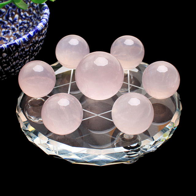 Ruhong natural pink crystal seven-star array ornaments pink crystal ...