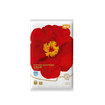 
Yiying weak acid red camellia diaper trial pack dry breathable pull-up pants ultra-thin soft diaper 4 pieces