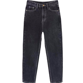 Haron big size denim trousers female fat sister pear -type figure
