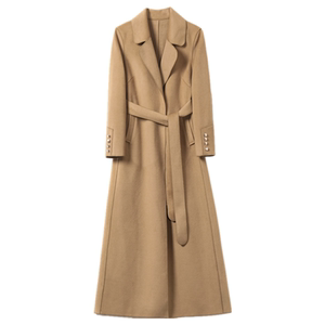 
Hepburn style double-sided velvet coat women's long over-the-knee 2026 spring, autumn and winter wool woolen coat extra long to the ankle
