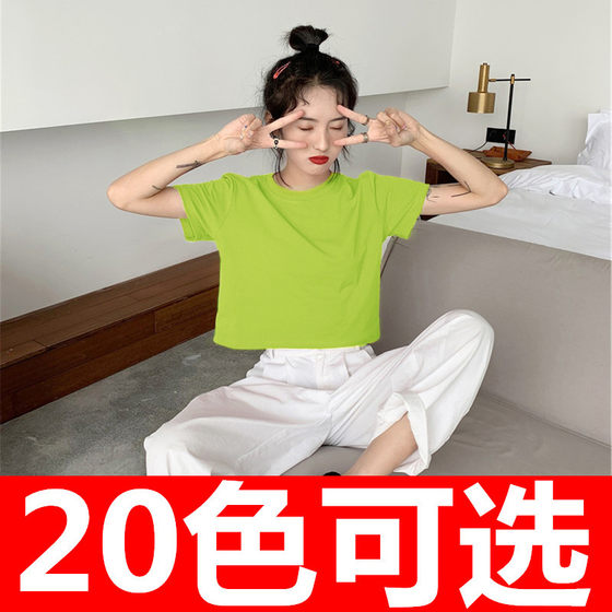 2024夏季新款别致设计感小众短款辣妹上衣正肩短袖t恤女半袖体恤