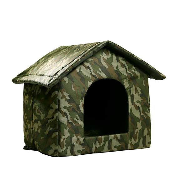 Stray cat nest waterproof dog nest outdoor camouflage camouflage, rainproof, cold and warm house outdoor closed cat house four seasons universal
