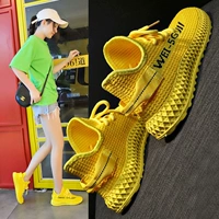 Желтая летняя спортивная обувь, скакалка, дышащая амортизирующая удобная обувь, для бега