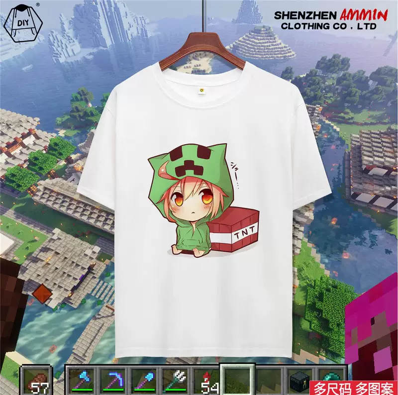 Новые товары летом Minecraft детские майки с коротким рукавом на квадратные блоки, игра неделя, детская одежда, короткий комплект, мужской
