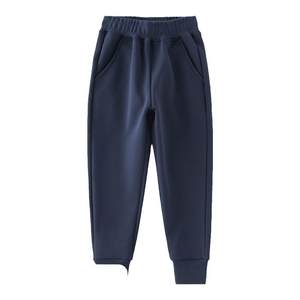 
Luo Meng primary school students' navy blue school uniform pants with leg binding for boys and girls dark blue plus velvet winter children's sports pants
