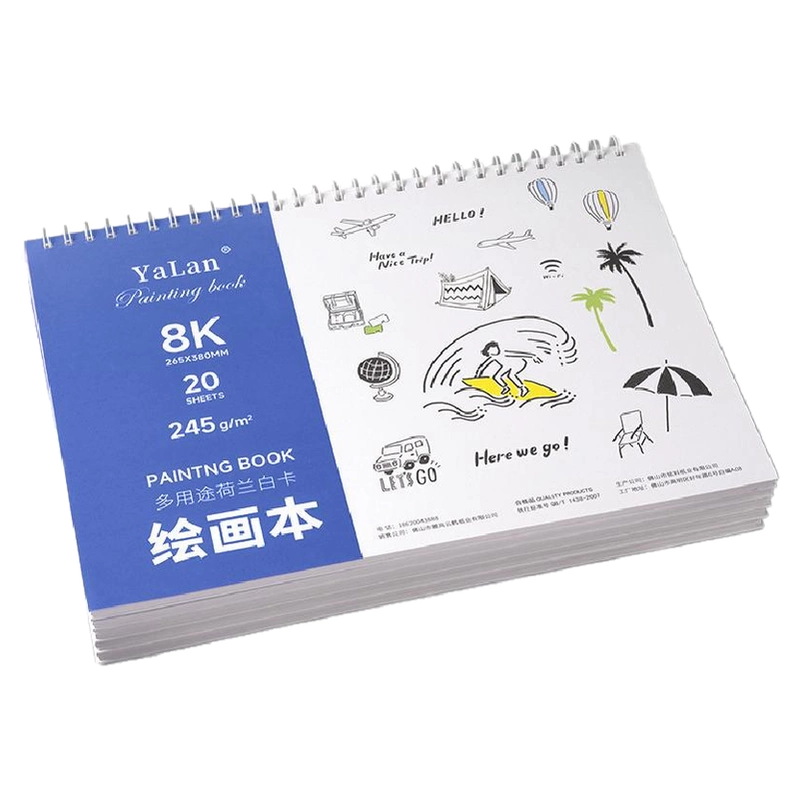 卡纸20 雅岚8K荷兰白卡纸本A4美术专用180克马克笔彩