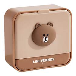 LINE FRIENDS soap box household punch-free wall-mounted soap box with lid drain soap storage rack