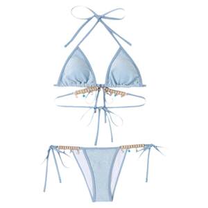 Swimsuit women's mermaid diamond chain European and American pure desire straps Bikini three -point INS sexy vacation swimsuit