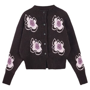 
Lida NEW DADADA [Encounter with the Moon Garden] Retro distressed embroidered knitted sweater long-sleeved pullover top