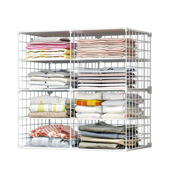 Wardrobe Storage Rack - Layered Partition Cabinet for Clothing Organization