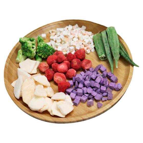 Its blessing vegetable frozen dry barrel banana apple strawberry mixing dog food milk Shiba Inu vitamin dietary frozen dried fruits and vegetables
