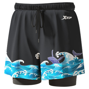 Xtep swimming trunks men's adult anti-embarrassment double-layer swimming trunks 2025 new youth swimming equipment complete set for men