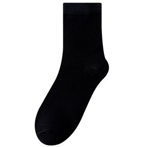 Men's socks pure cotton in summer in summer, spring and autumn thin black long barrel, deodorant, sweat, simple solid solid color male socks