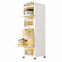 [Pull-out multifunctional microwave oven storage rack]